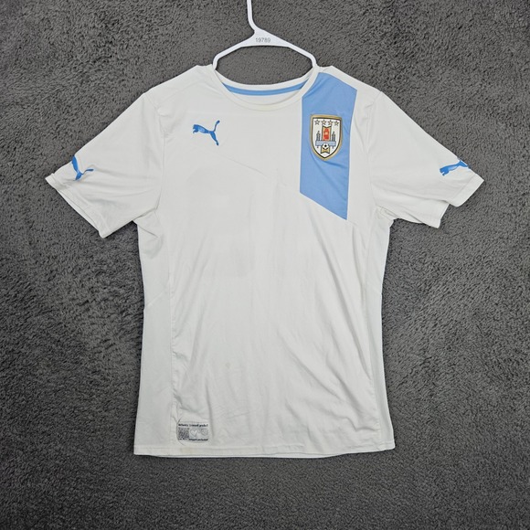 Puma Other - Puma Uruguay National Team Soccer Jersey White Blue AUF Mens Small Short Sleeve